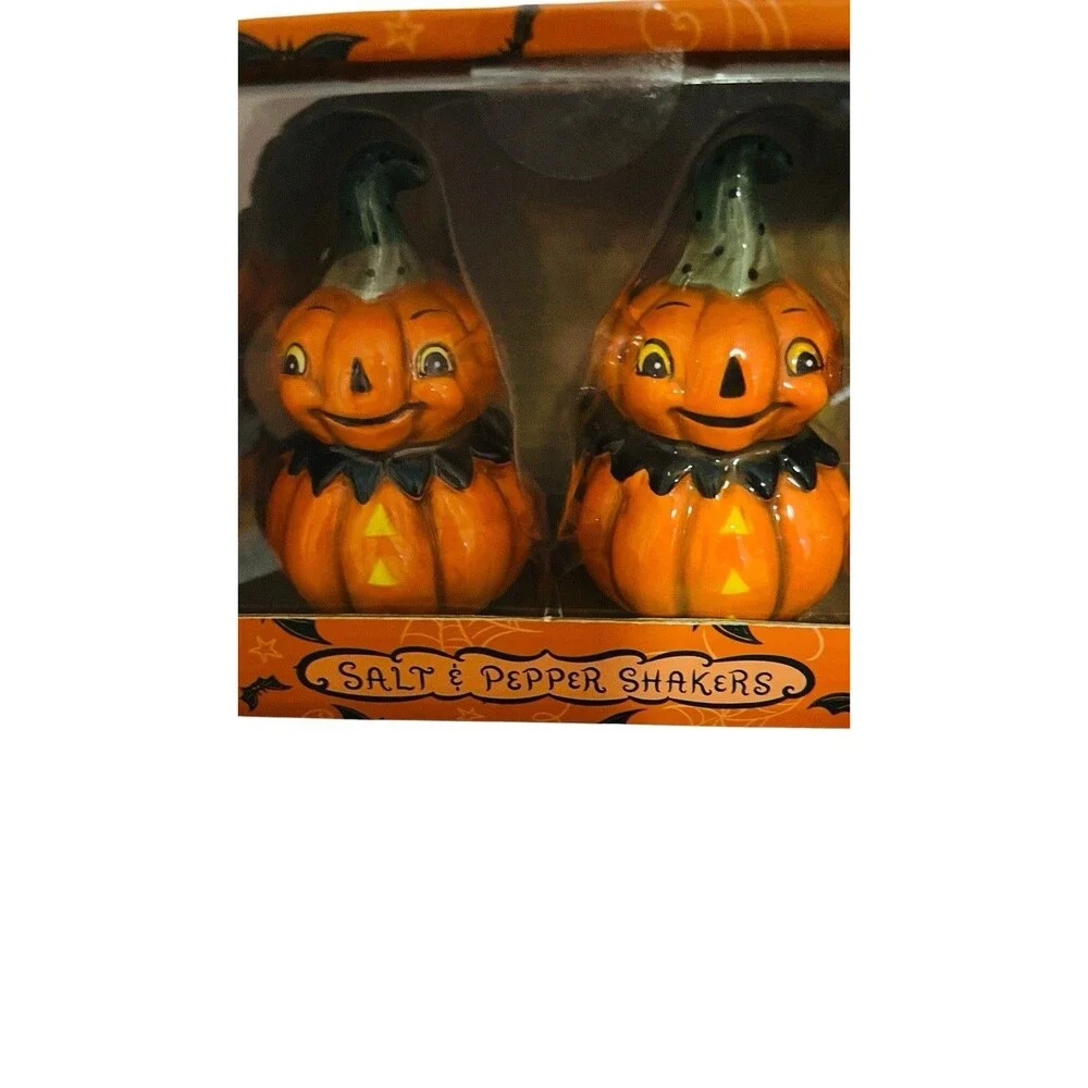 Johanna Parker Halloween Pumpkin Mug & Pumpkin Salt & Pepper Shaker Set Transpac